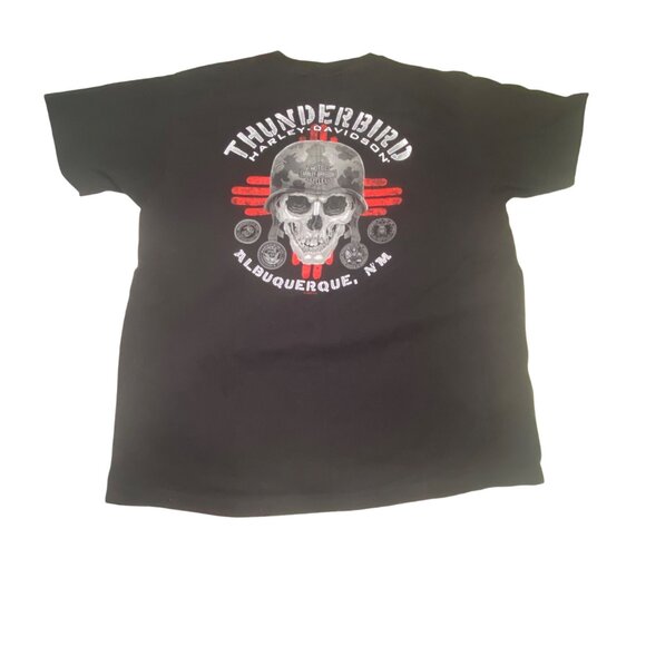 Harley-DavidsonT-Shirt With USA Flag & Thunderbird Skull Graphics Albuquerque - Picture 5 of 6